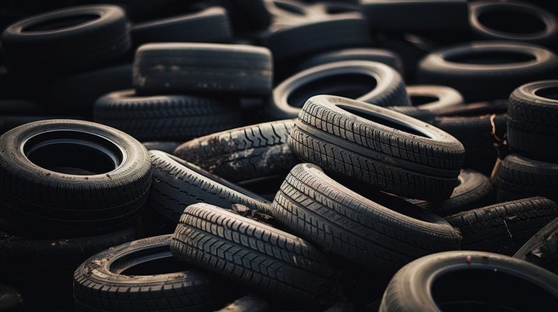 Pile of scrap tyres